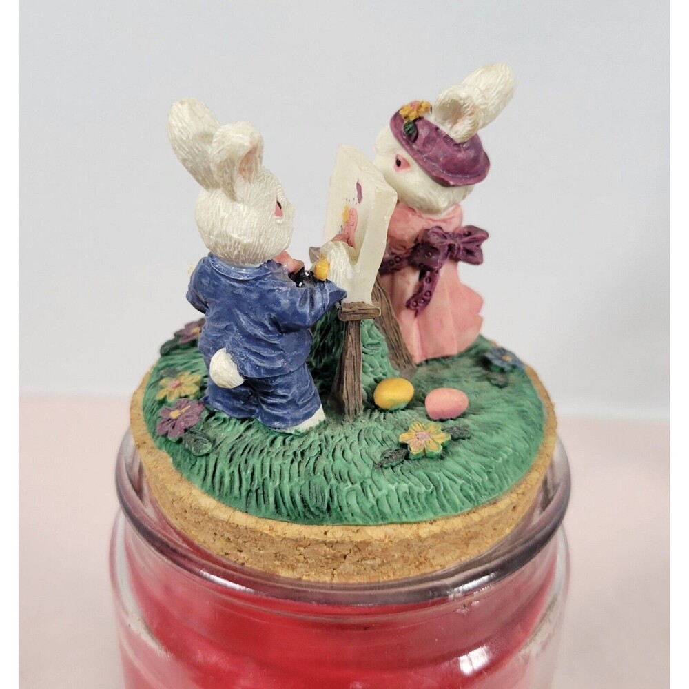Resin Candle Topper Bunny Rabbits Rabbit painting portrait - Picture 5 of 12